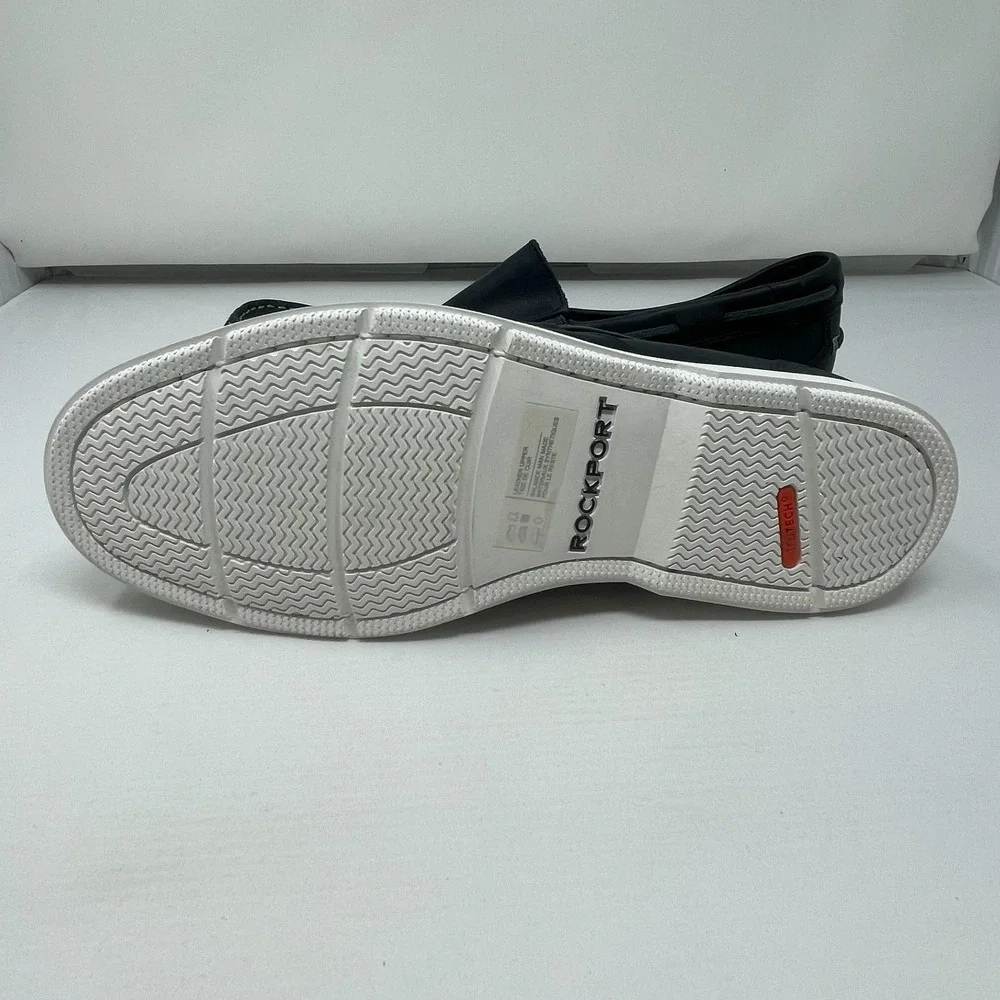 Rockport Perth Boat Shoe, Leather Upper, Navy Blue 8.5